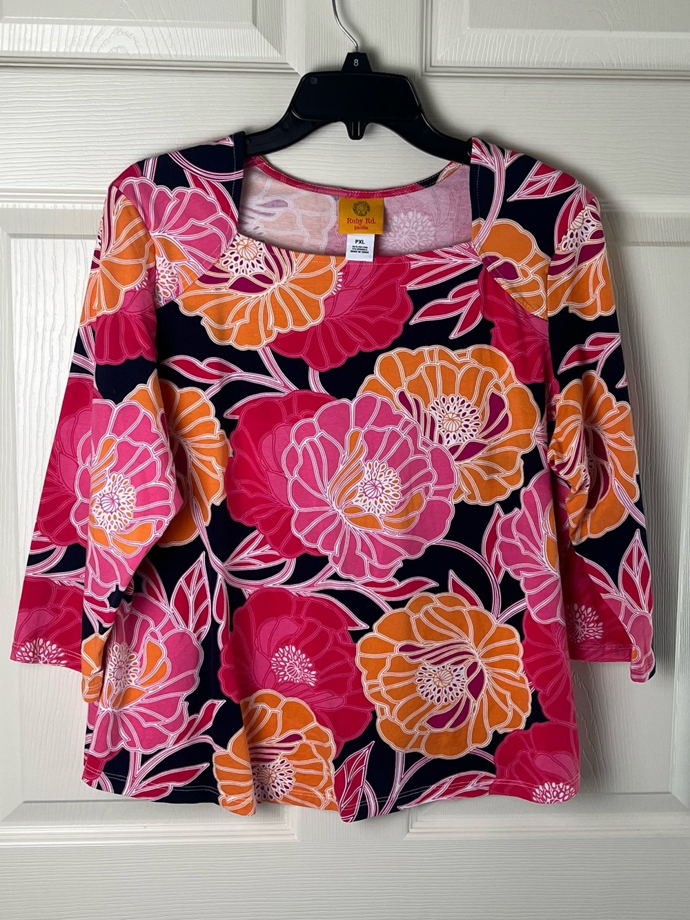 Ruby Rd. Floral Scoop-Neck Top